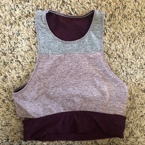 Outdoor Voices Tri-Tone Slashback Crop Top